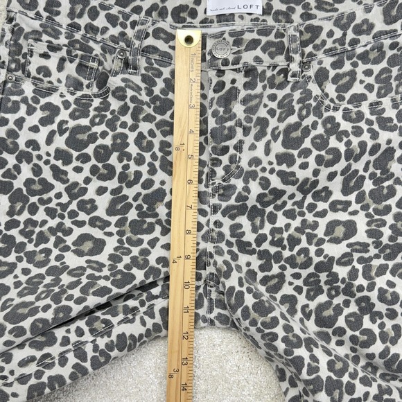 Ann Taylor LOFT Jeans Womens 8 Gray Mid Rise Modern Skinny Leopard Animal Print - Picture 9 of 14